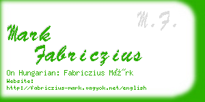 mark fabriczius business card